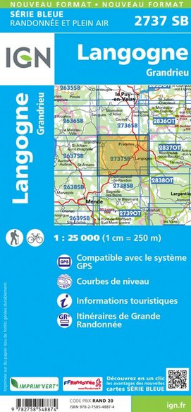 Cevennen, Ardéche 1:25.000 - Topographische Karte Frankreich Série Bleue