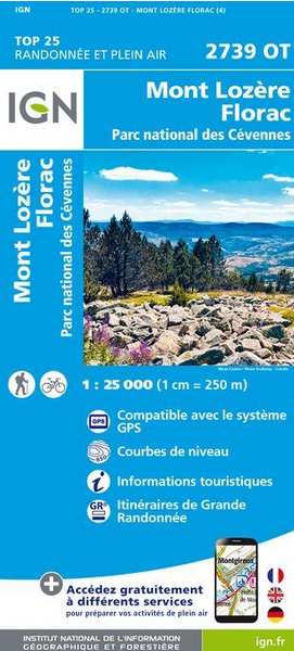 Cevennen, Ardéche 1:25.000 - Topographische Karte Frankreich Série Bleue