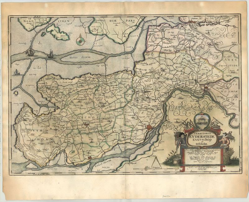 Eiderstedt im Jahr 1672 von Joan Blaeu und Johannes Mejer