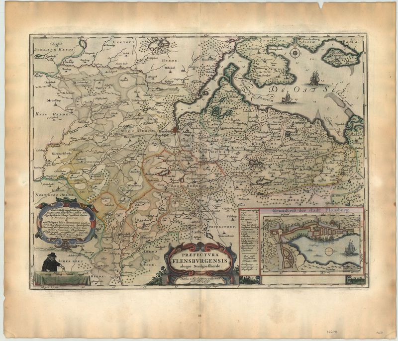 Flensburg im Jahr 1667 von Joan Blaeu und Johannes Mejer