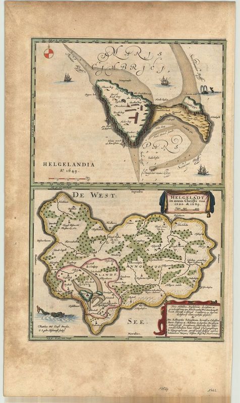 Helgoland im Jahr 1662 von Joan Blaeu und Johannes Mejer