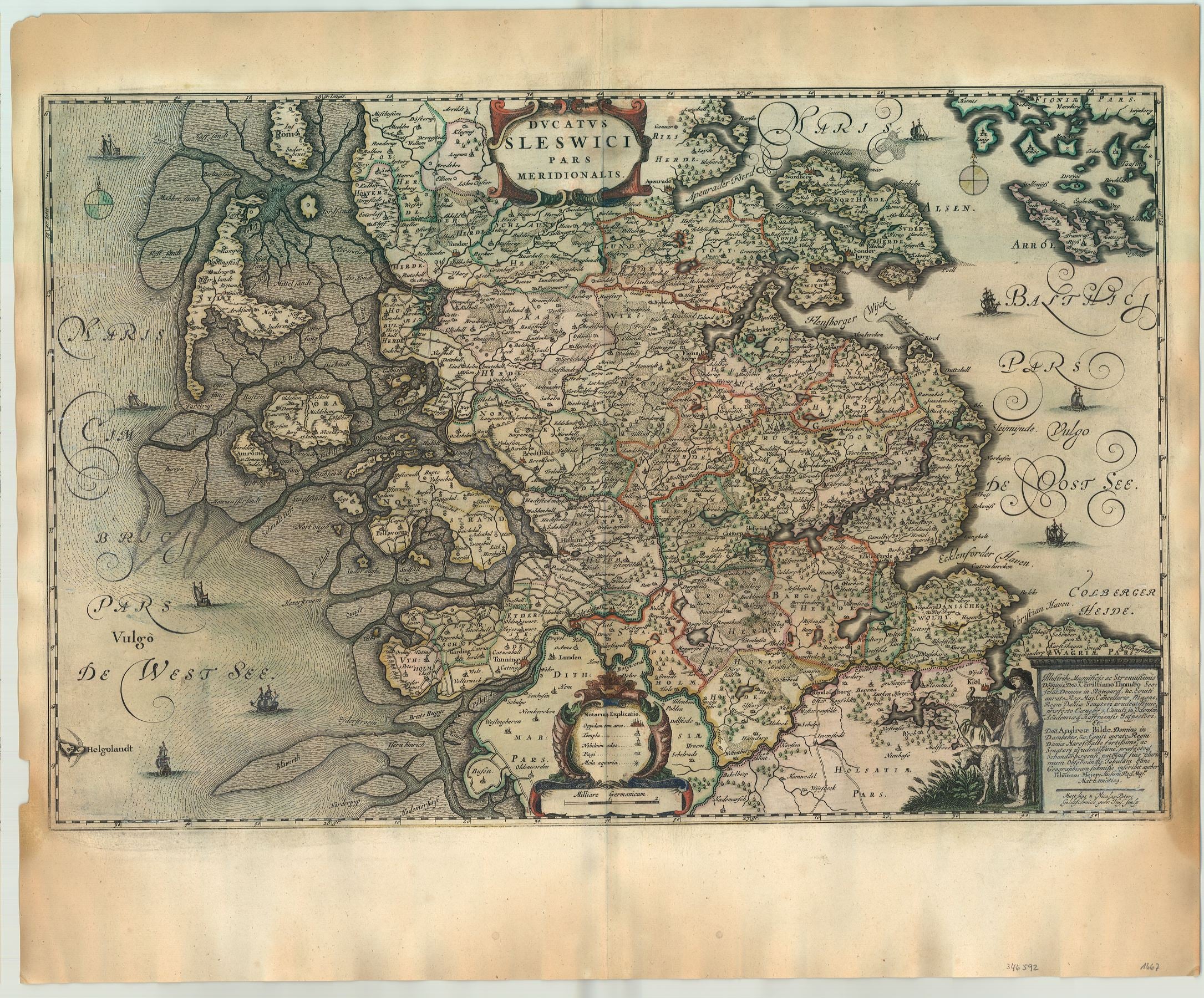 Schleswig Holstein im Jahr 1667 von Joan Blaeu & Johannes Mejer