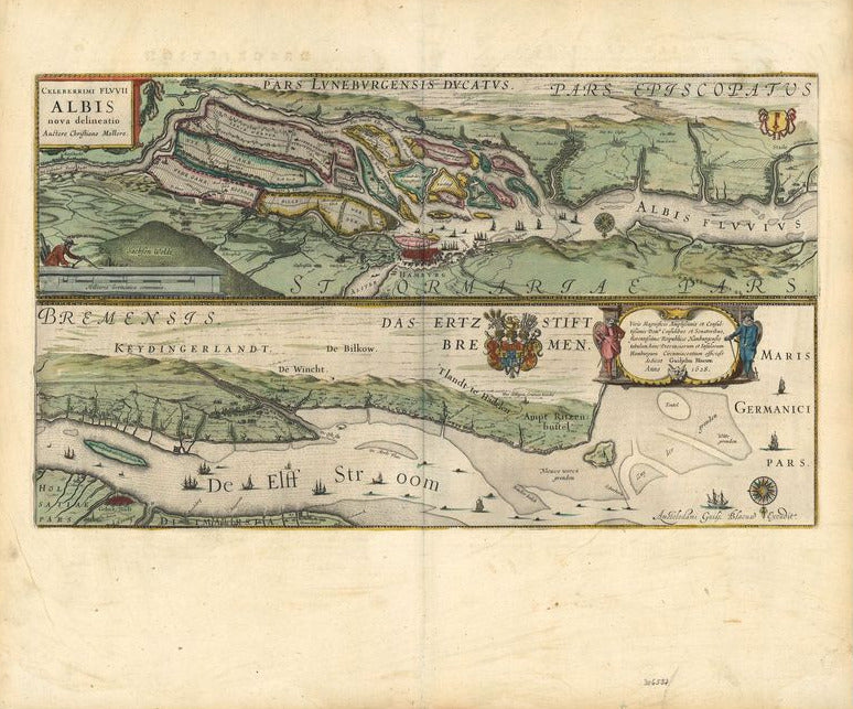 Hamburg und die Elbe im Jahr 1628