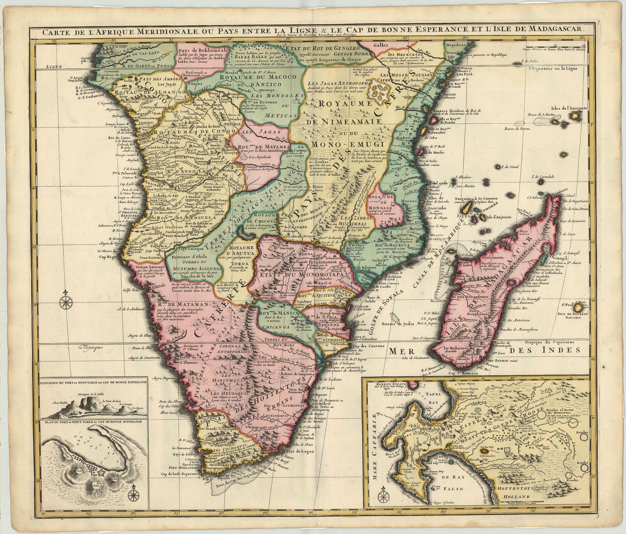 Südafrika im Jahr 1710 von Nicolas Visscher
