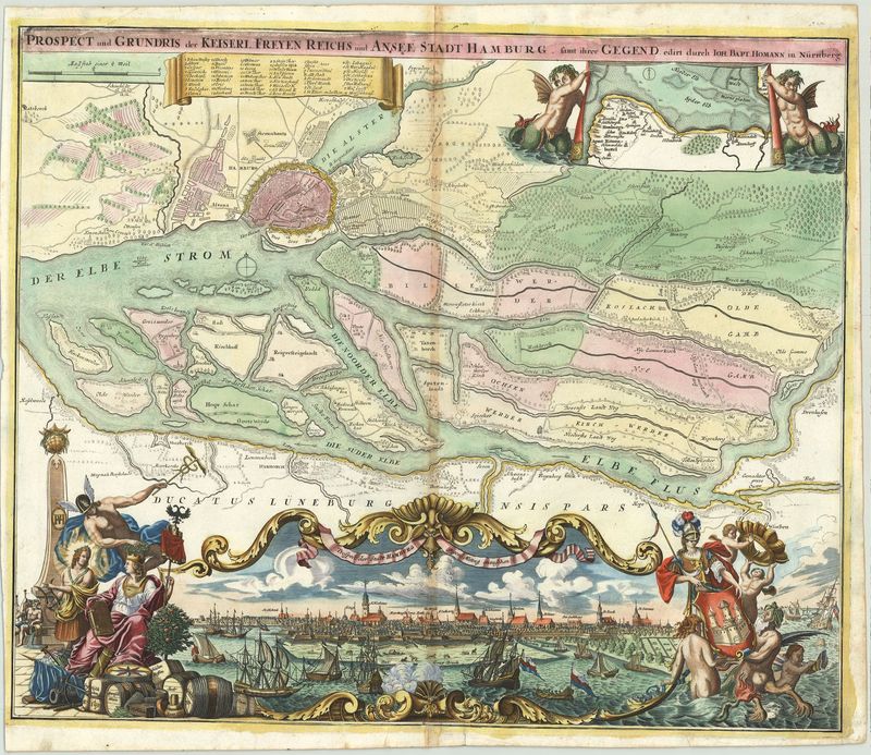 Hamburg und die Elbinseln um 1720