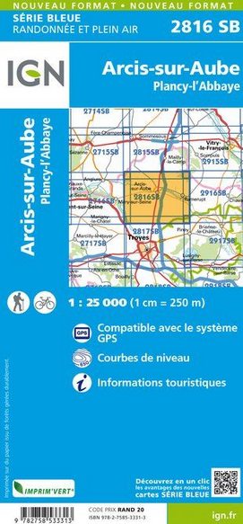 Champagne Süd 1:25.000 - Topographische Karte Frankreich Série Bleue