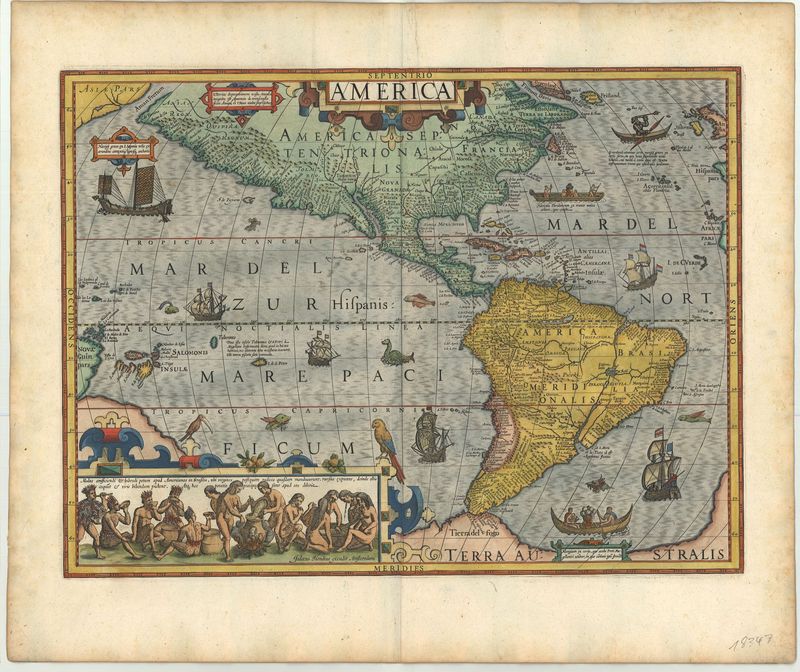 Amerika in der Zeit um 1620 von Jodocus Hondius