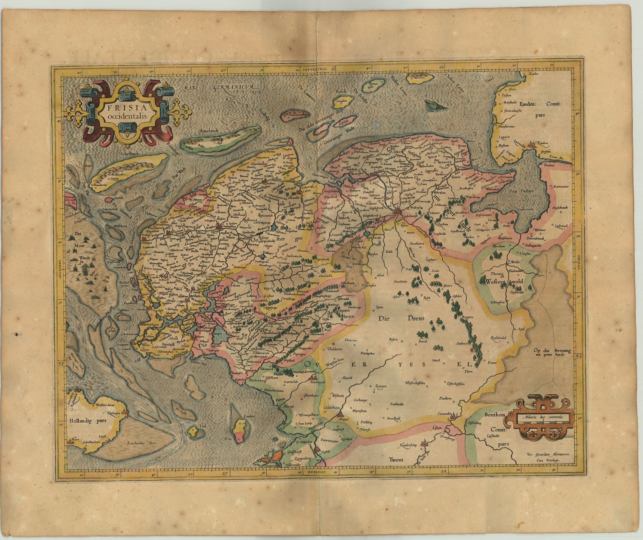 Ostfriesland im Jahr 1609 von Gerard Mercator