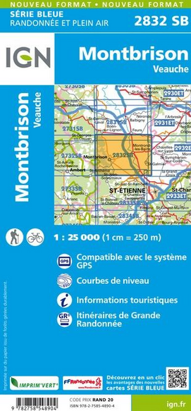 Auvergne 1:25.000 - Topographische Karte Frankreich Série Bleue