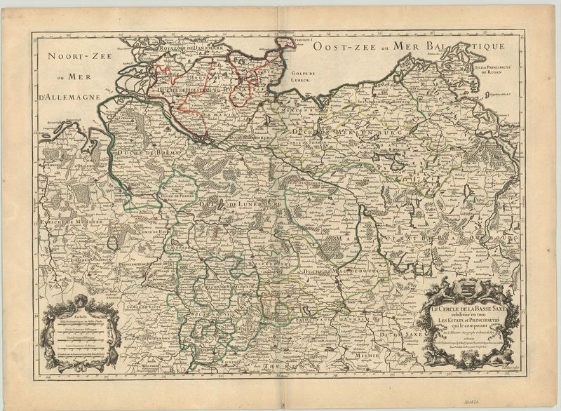 Der Niedersächsische Kreis im Jahr 1768 von Nicolas Sanson bei Alexis Hubert Jaillot