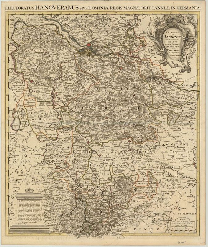 Niedersachsen-Hannover im Jahr 1745 von Covens & Mortier