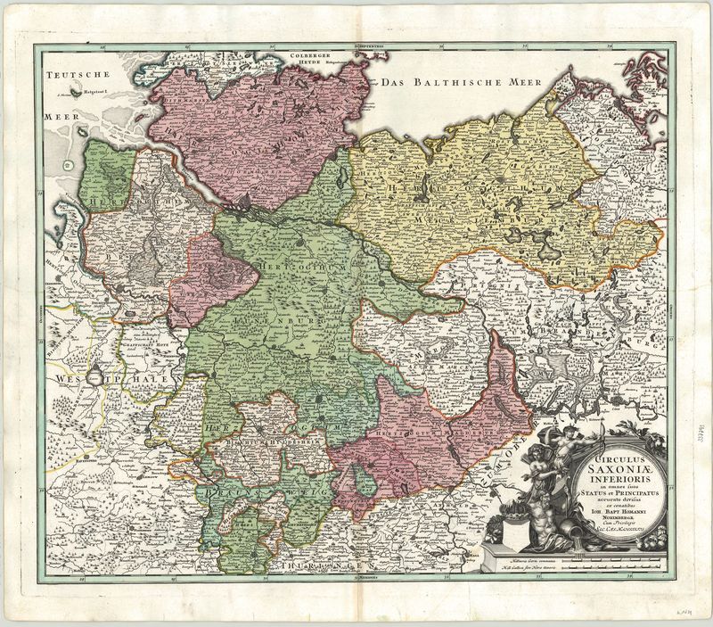 Der Niedersächsische Kreis im Jahr 1729 von Johann Baptist Homann