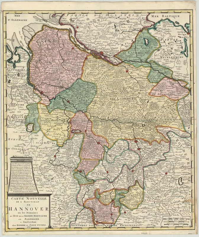 Hannover im Jahr 1757 von Reinier und Josua Ottens