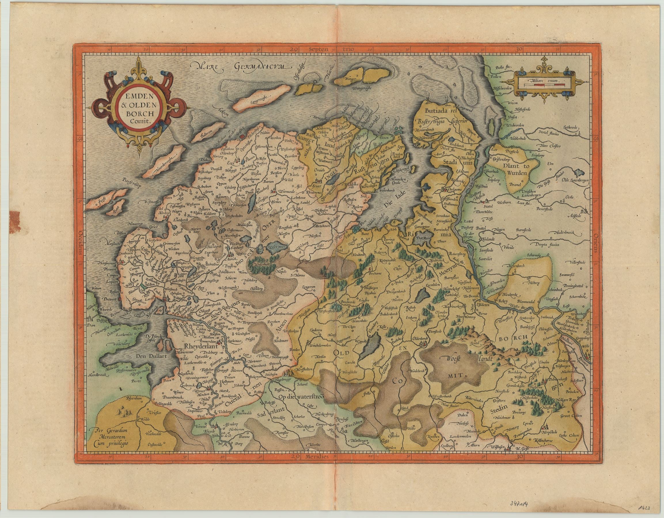 Emden im Jahr 1623 von Gerard Mercator