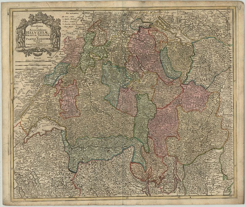 Schweiz um das Jahr 1750 von Tobias Conrad Lotter
