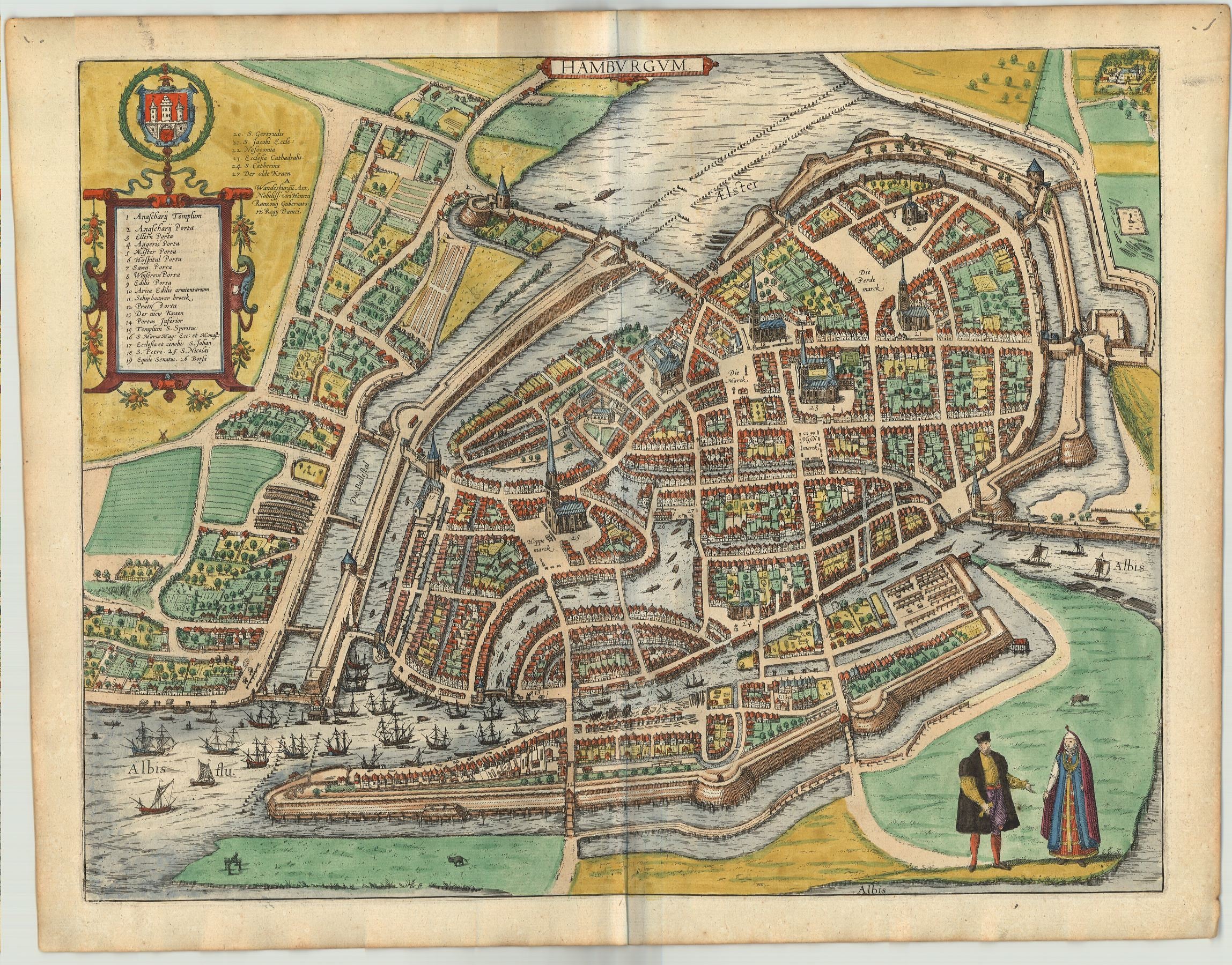 Hamburg ab 1572 von Georg Braun & Frans Hogenberg