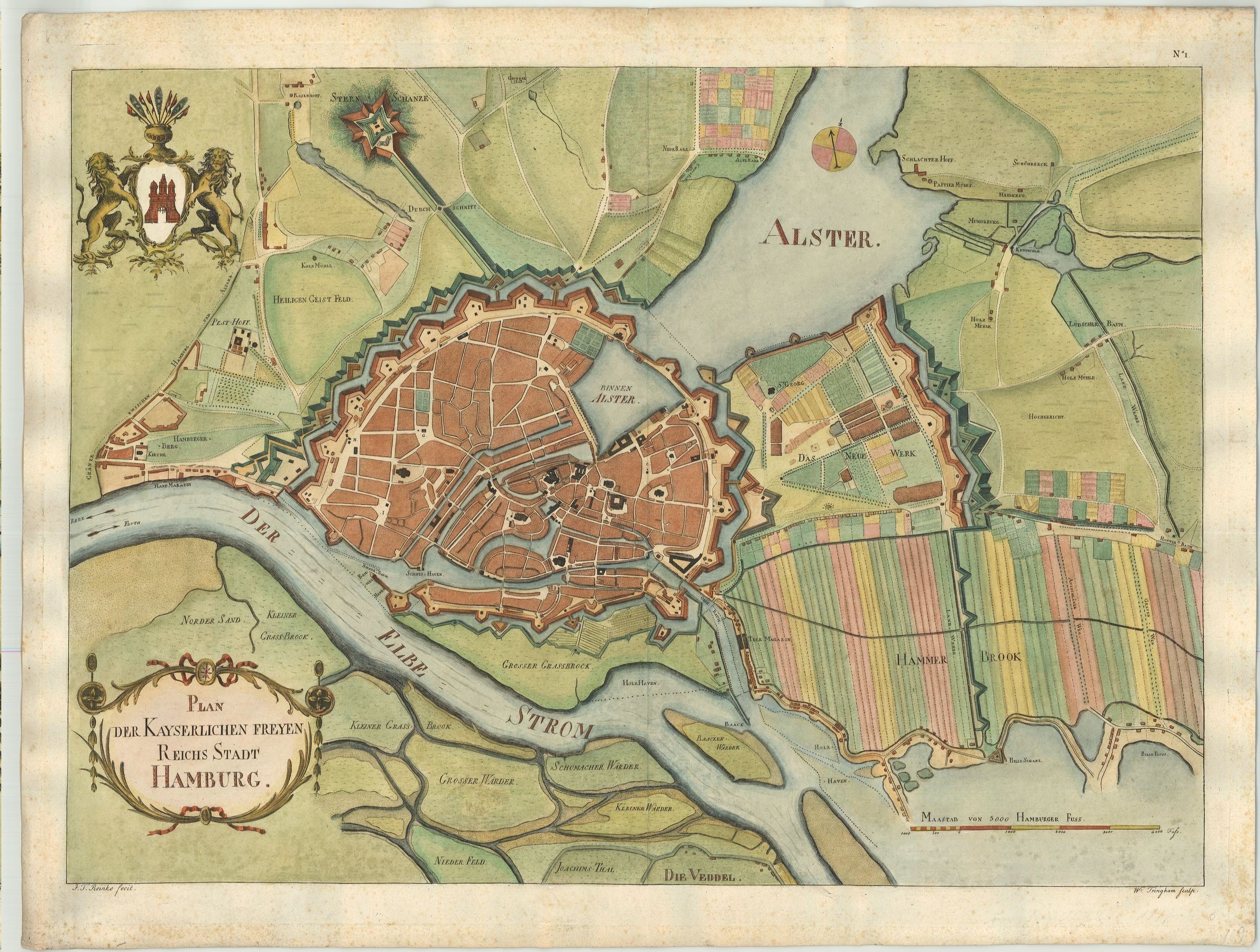 Hamburg im Jahr 1787 von Johann Theodor Reinke