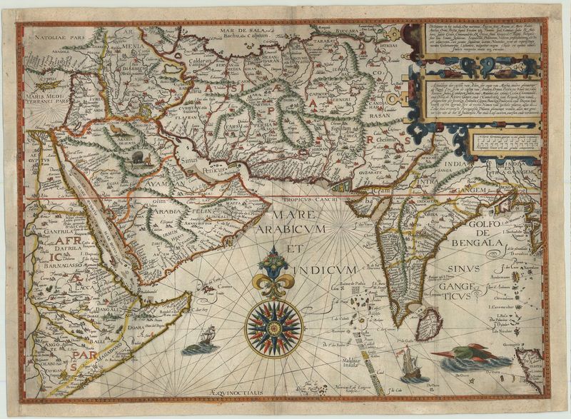Arabien, Persien, Indien im Jahr 1596 von Jan Huygen van Linschoten & Hendrik Floris van Langren