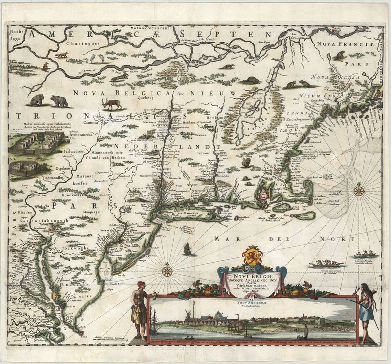 Amerikanische Ostküste um das Jahr 1656