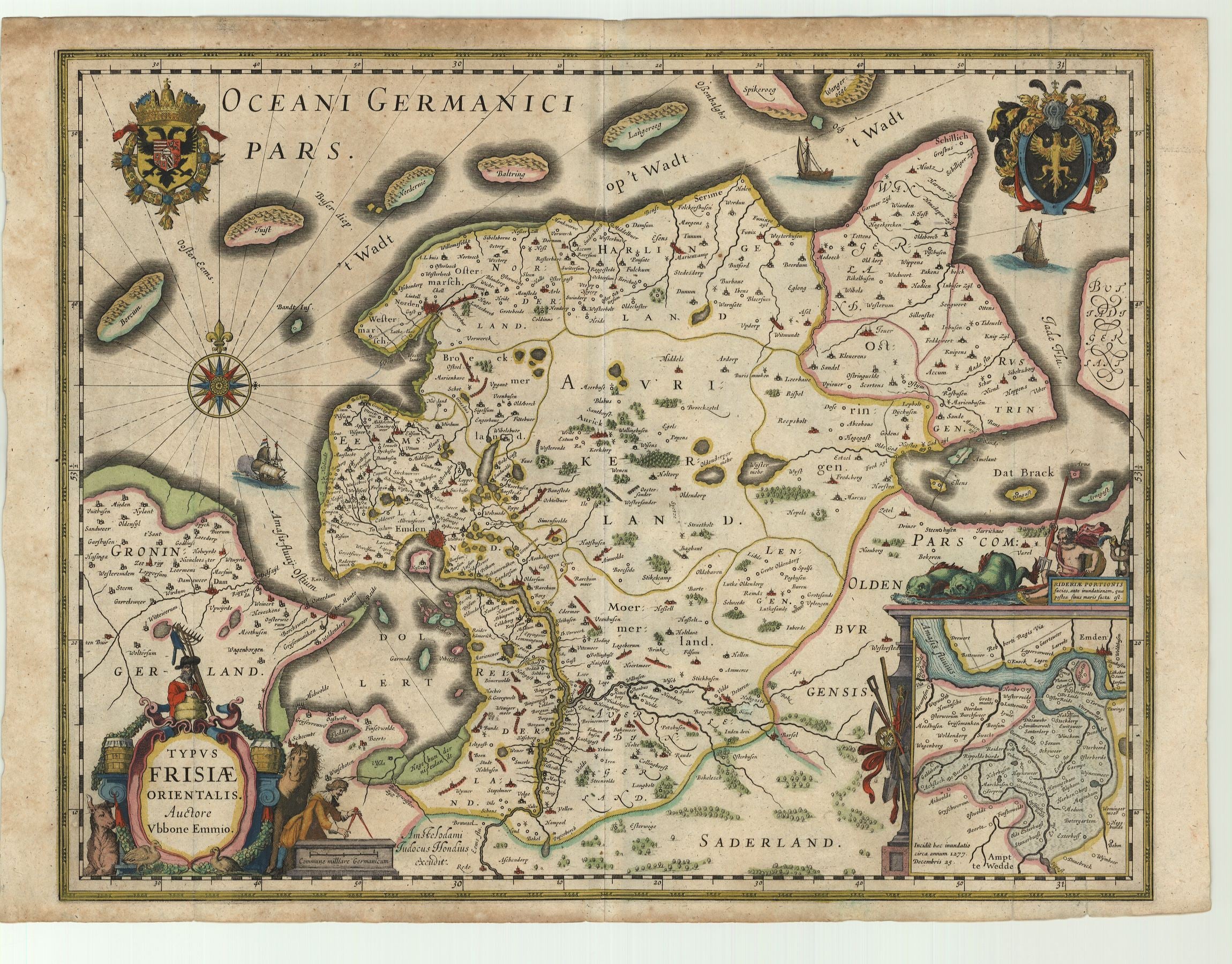 Ostfriesland im Jahr 1629 von Jodocus Hondius