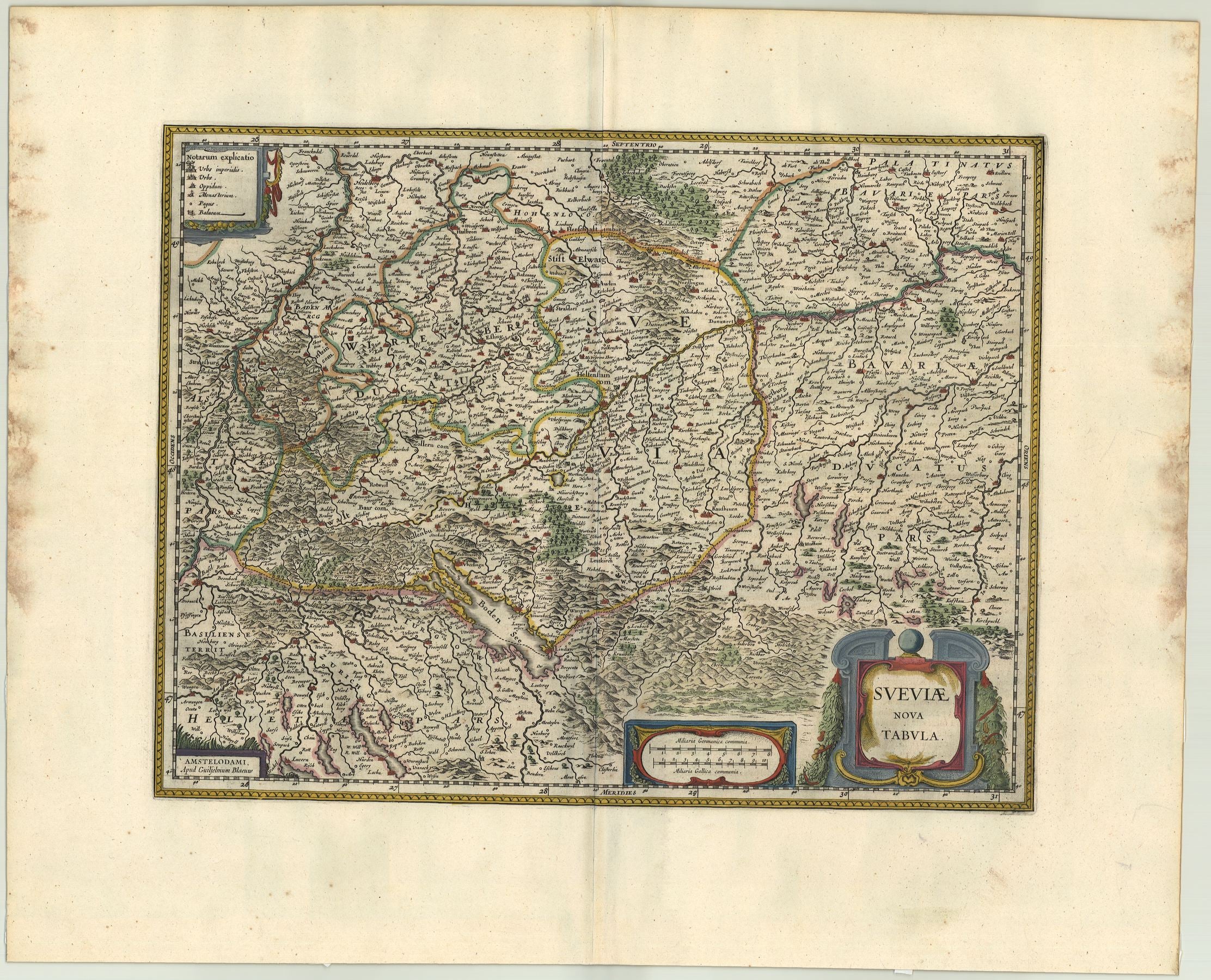 Schwaben in der Zeit um 1645 von Willem Janszoon & Joan Blaeu
