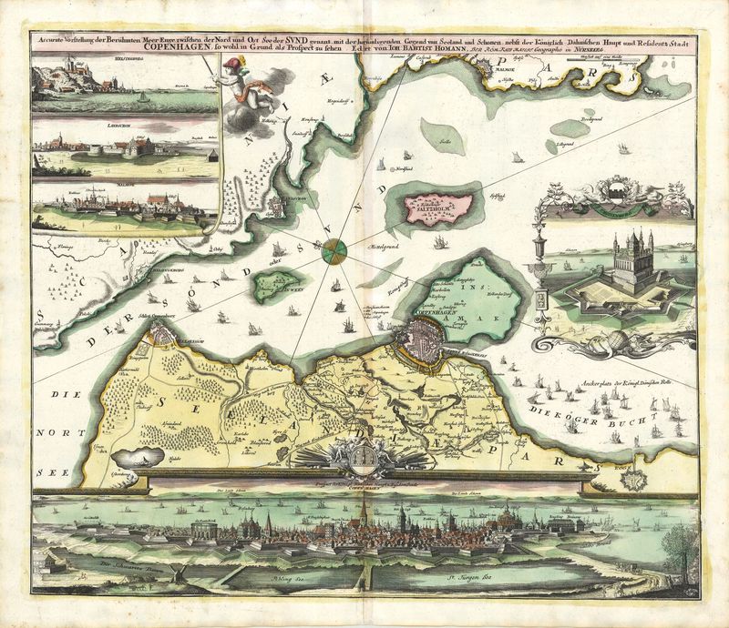 Kopenhagen um das Jahr 1720 von Johann Baptist Homann