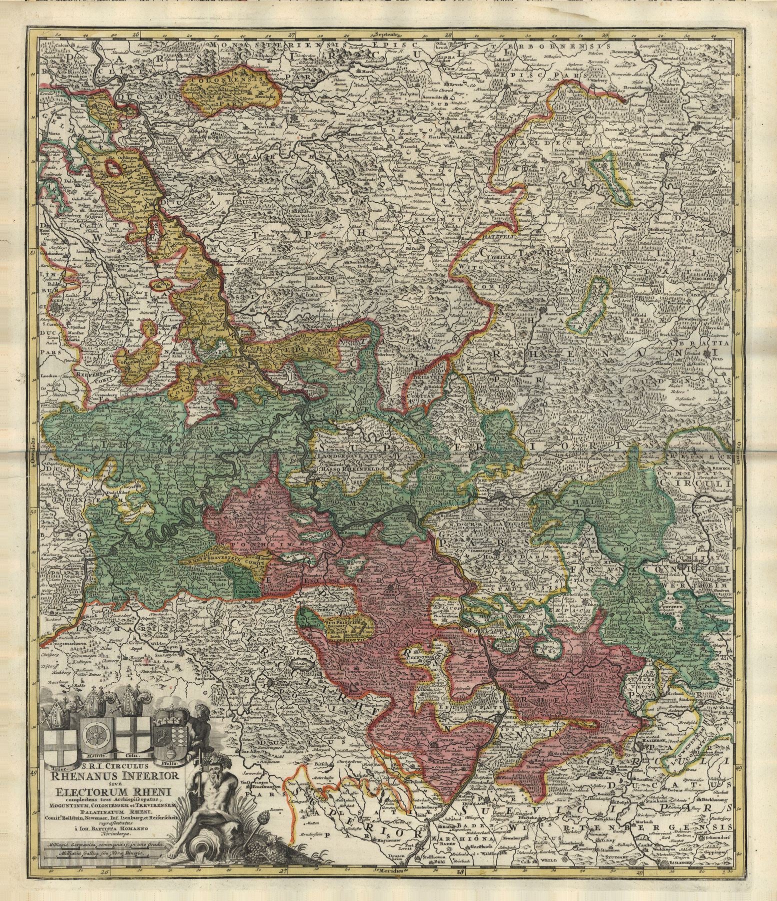 Deutschland / Rhein im Jahr 1716 von Johann Baptist Homann