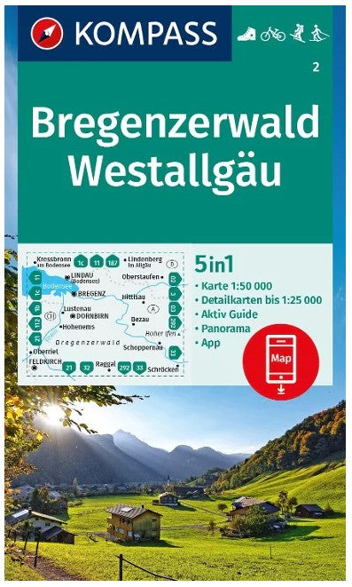 Kompass Wanderkarte 2 Bregenzerwald
