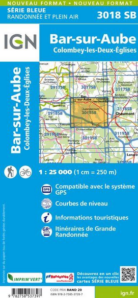 Champagne Süd 1:25.000 - Topographische Karte Frankreich Série Bleue