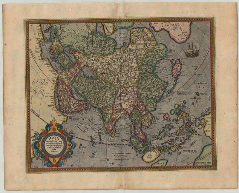 Asien um das Jahr 1611 von Jodocus Hondius und  Gerard Mercator