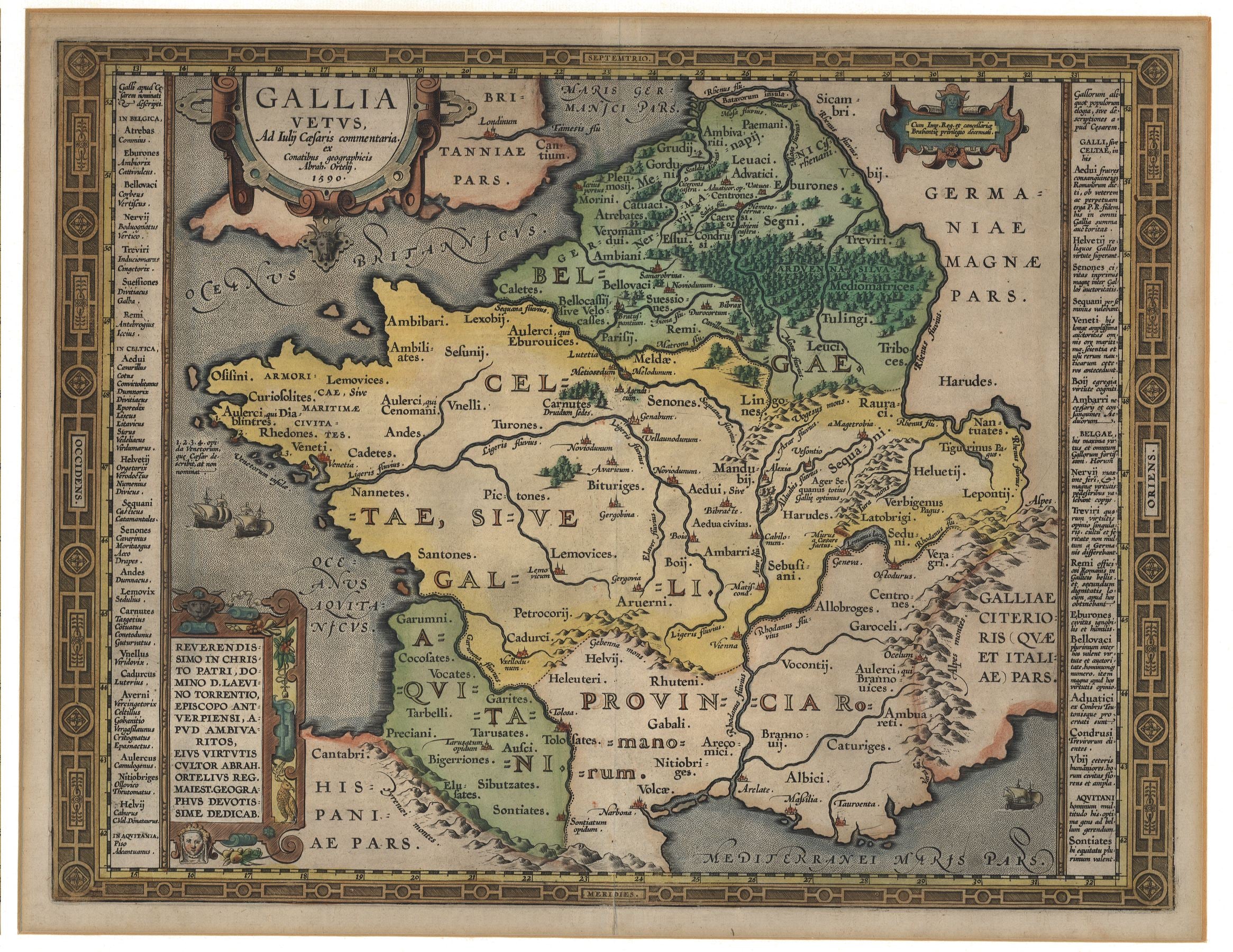 Frankreich im Jahr 1590 von Abraham Ortelius