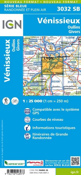 Rhone-Alpes 1:25.000 - Topographische Karte Frankreich Série Bleue