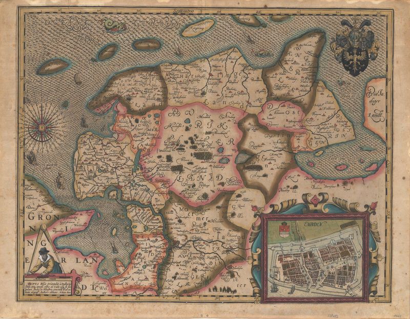 Ostfriesland im Jahr 1622 von Pieter van de Keere & Ubbo Emmius