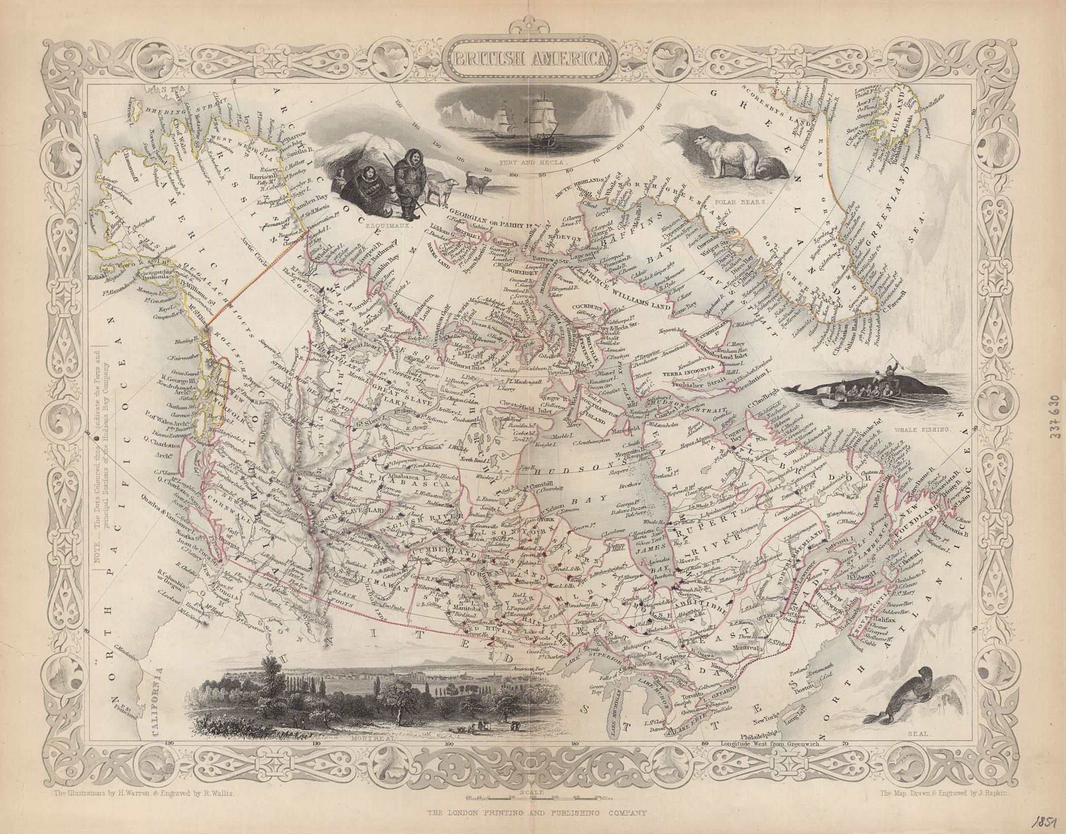 Kanada im Jahr 1851 von John & Frederick Tallis