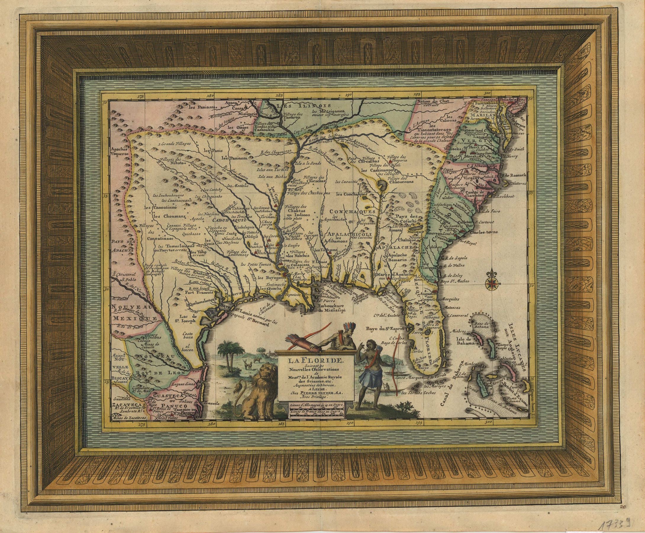 Vereinigte Staaten von Amerika - Florida im Jahr 1729 von Pieter van der Aa