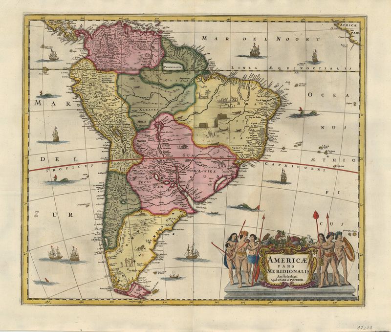 Südamerika in der Zeit um 1700 von Peter Schenk & Gerard Valk