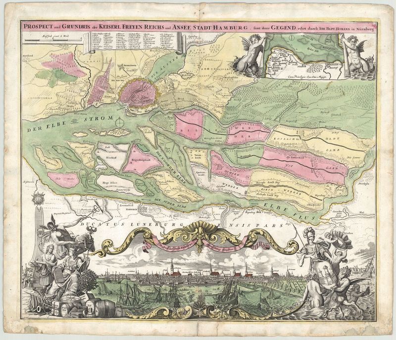 Hamburg in der Zeit um 1720 von Johann Baptist Homann