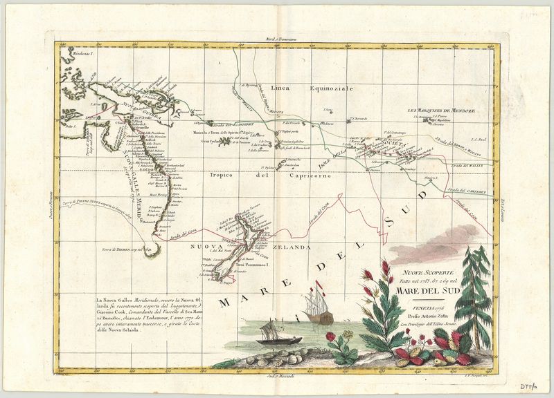 Südpazifik im Jahr 1776 von Antonio Zatta