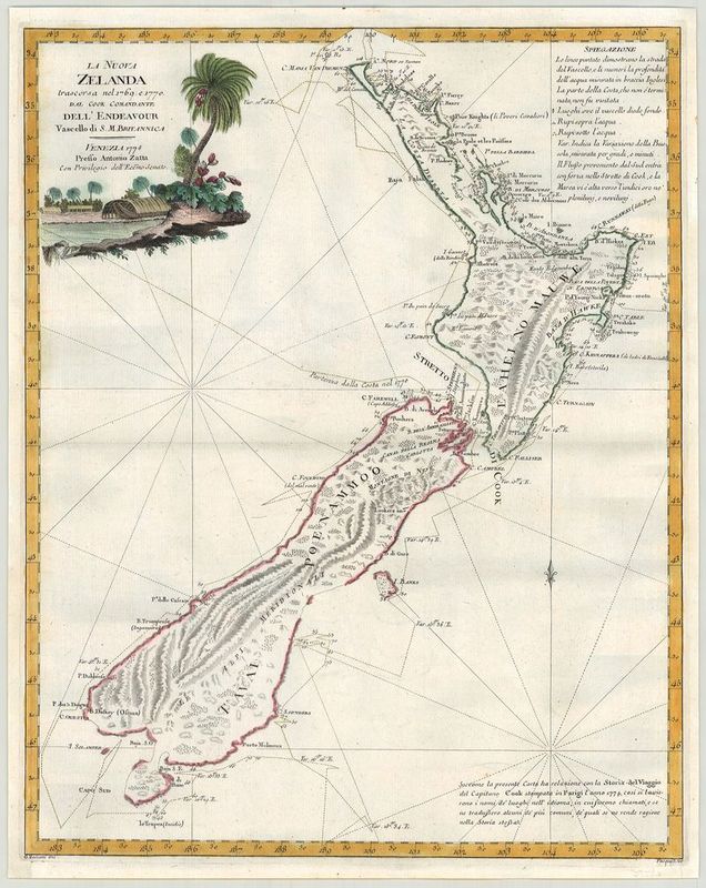 Neuseeland im Jahr 1778 von Antonio Zatta