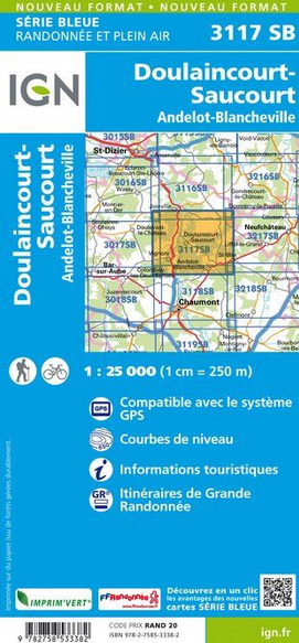 Champagne Süd 1:25.000 - Topographische Karte Frankreich Série Bleue