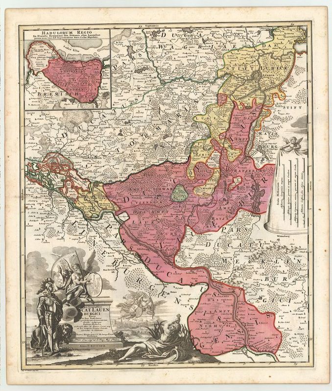 Lauenburg im Jahr 1729 von Johann Baptist Homann