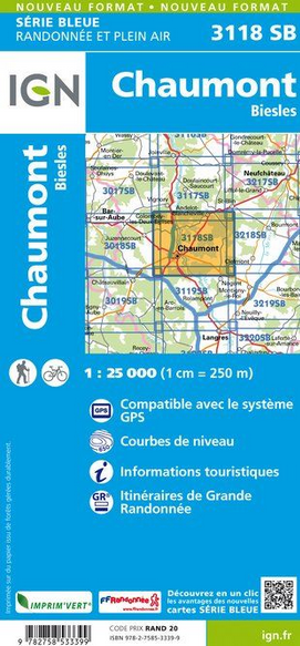 Champagne Süd 1:25.000 - Topographische Karte Frankreich Série Bleue