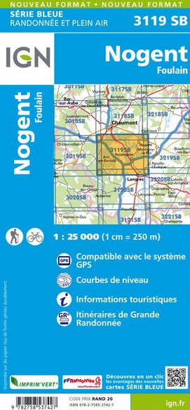 Champagne Süd 1:25.000 - Topographische Karte Frankreich Série Bleue