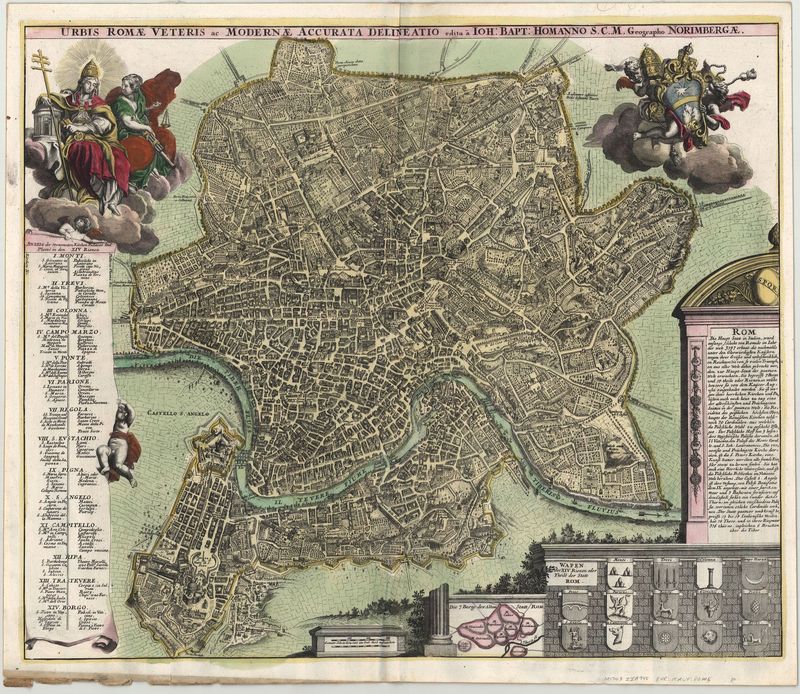 Italien / Rom um das Jahr 1716  von Johann Baptist Homann