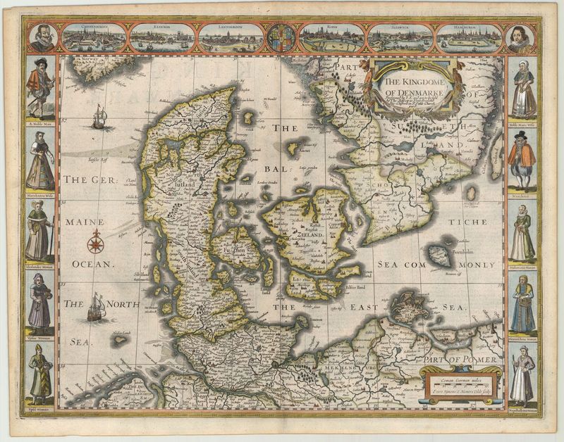 Dänemark im Jahr 1676 von John Speed