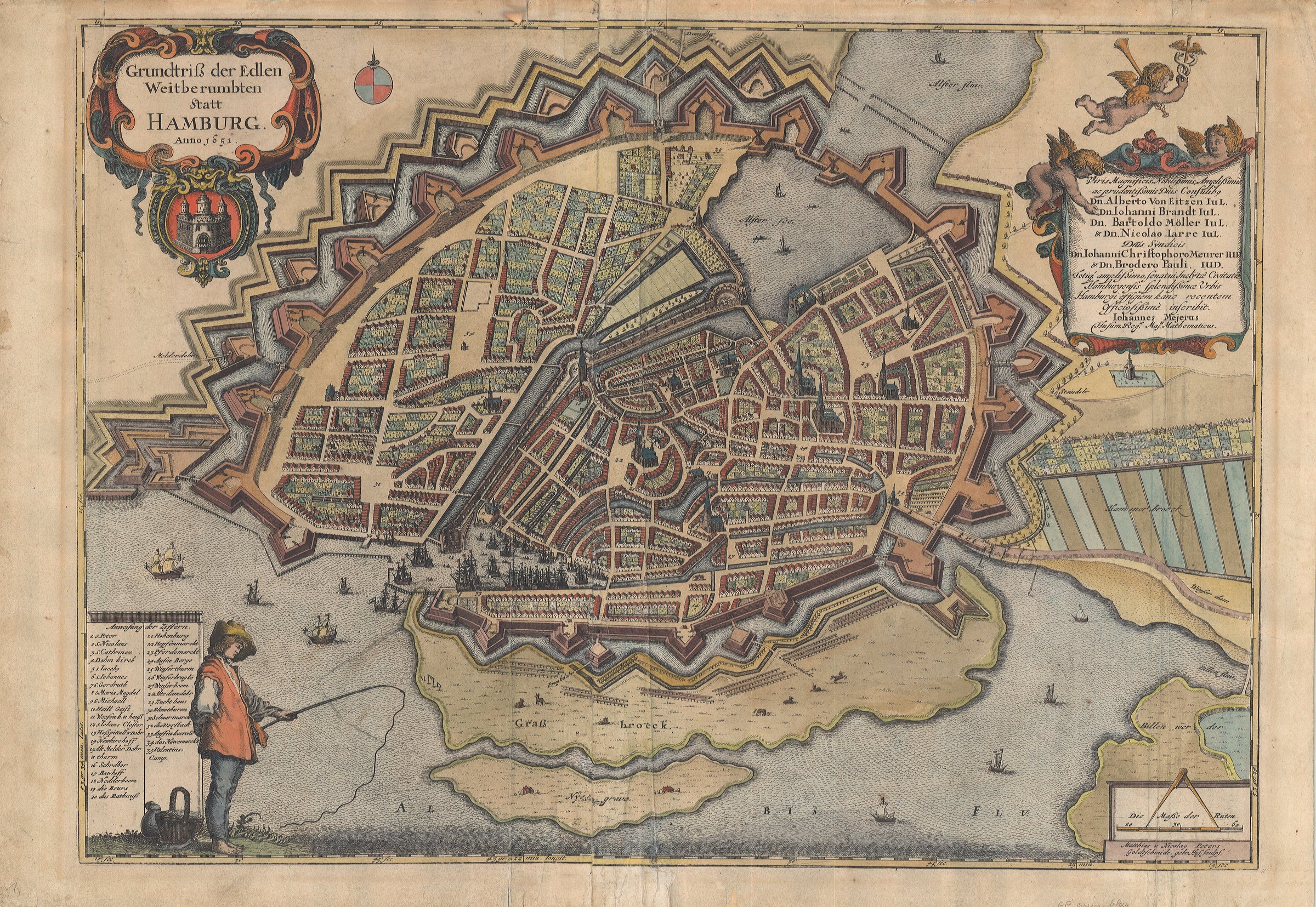 Hamburg im Jahr 1651 von Joan Blaeu & Johannes Mejer