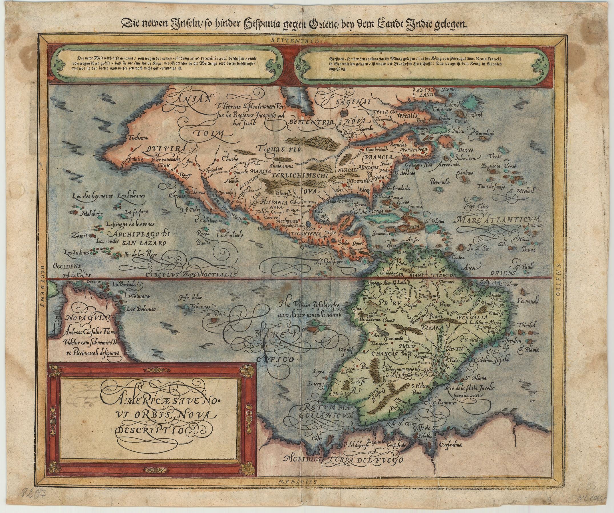 Amerika im Jahr 1588 von Sebastian Münster