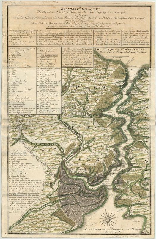 Istanbul im Jahr 1764 von Homann Erben