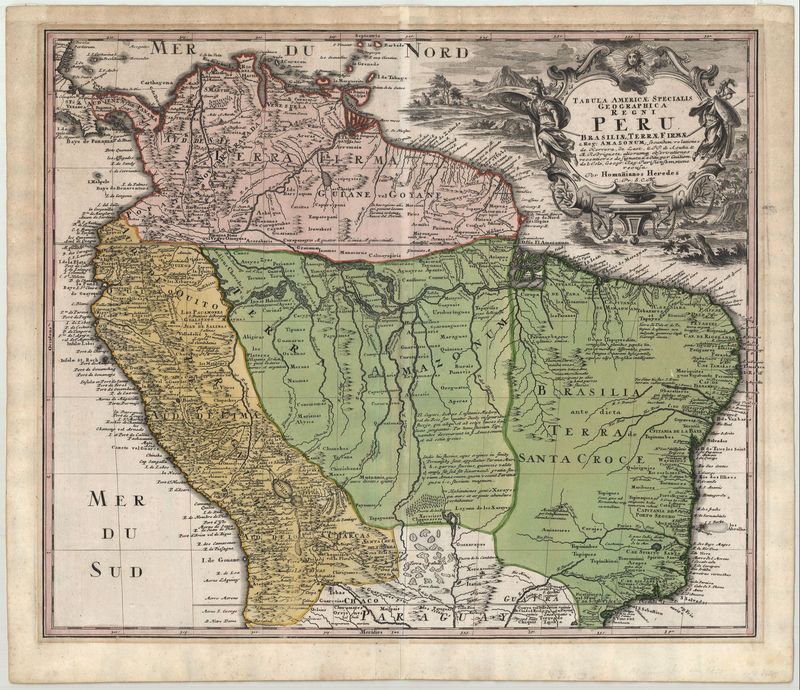 Südamerika im Jahr 1762 von Homann Erben
