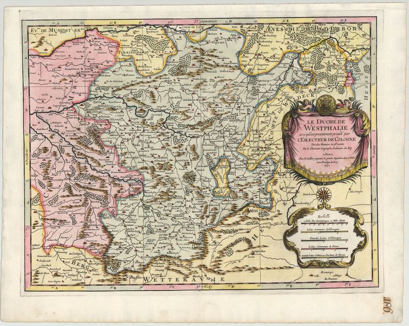 Westfalen im Jahr 1692 von Nicolas Sanson & Alexis Hubert Jaillot